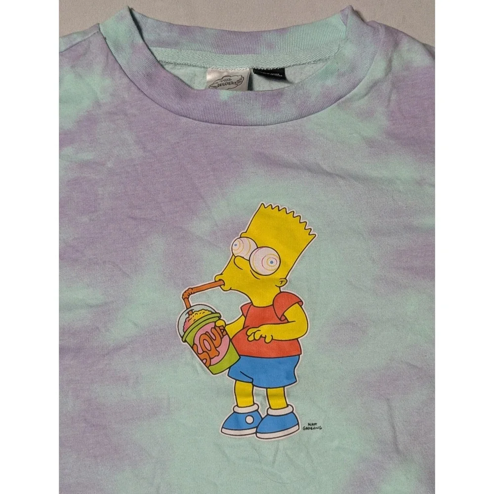Bart Simpson Slurpee Brain Freeze Tie Dye Lightweight Sweatshirt - Adult‎ Small
